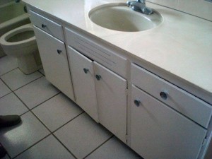 Our guest bathroom...just the sink...I didn't take many photos before because it was so outdated!!!